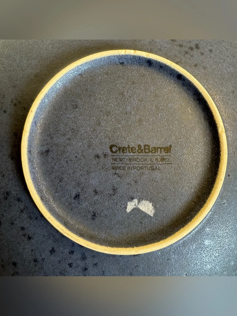 RARE Crate Barrel Craft Indigo Stoneware Coupe Salad Plate 8.5